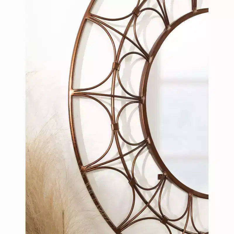 Miroir décoratif rond en métal