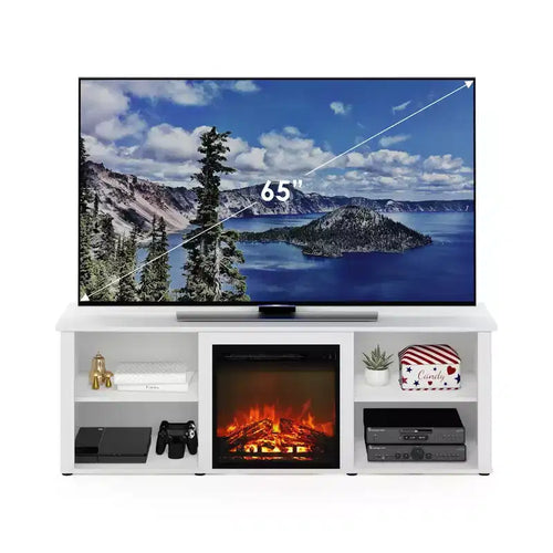 Meuble TV classique pour cheminée, console de divertissement, centre multimédia