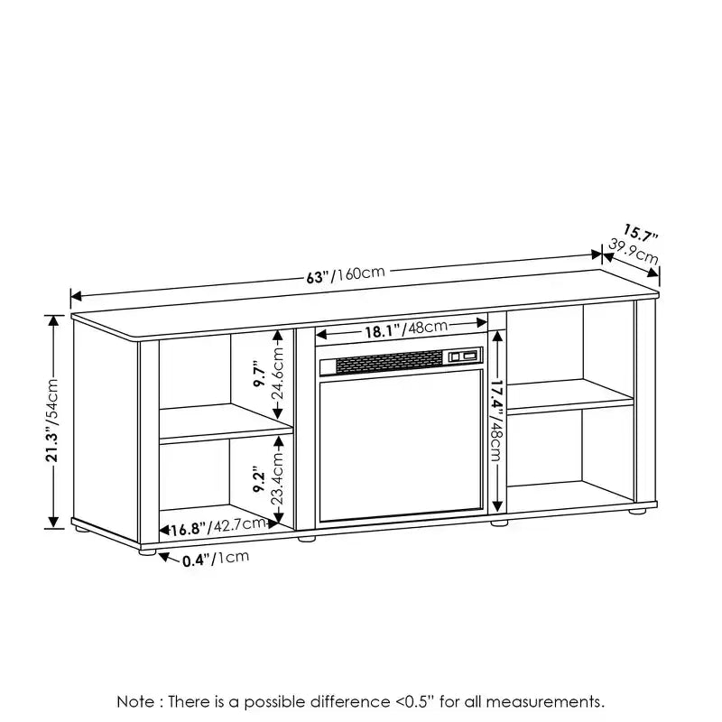 Meuble TV classique pour cheminée, console de divertissement, centre multimédia