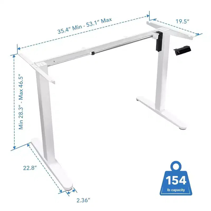 Base de bureau debout électrique à moteur unique