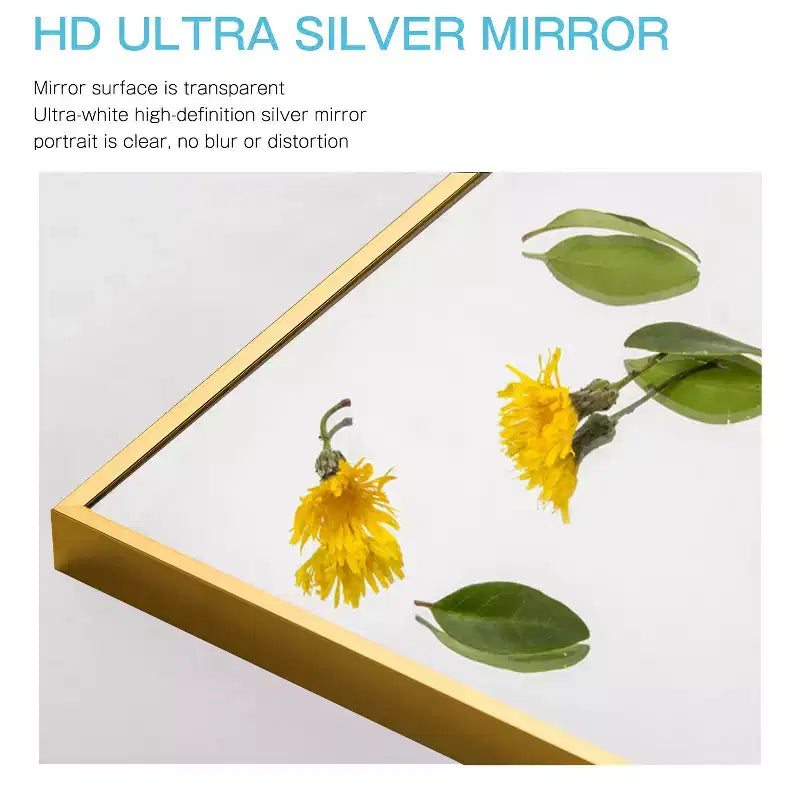 Miroir mural décoratif moderne rectangulaire en alliage d'aluminium à cadre étroit