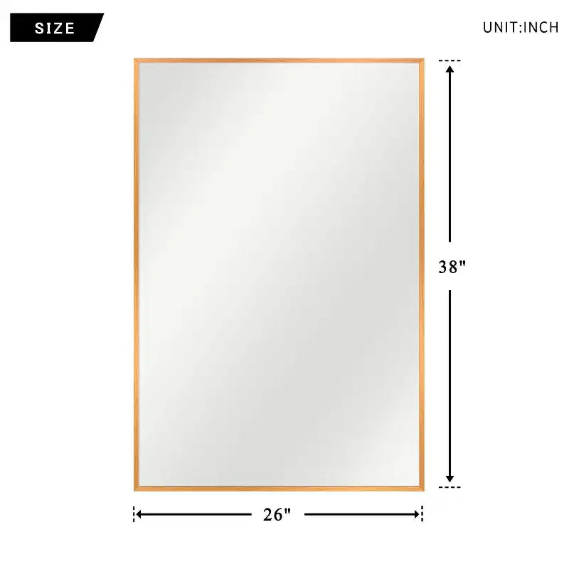 Miroir mural décoratif moderne rectangulaire en alliage d'aluminium à cadre étroit