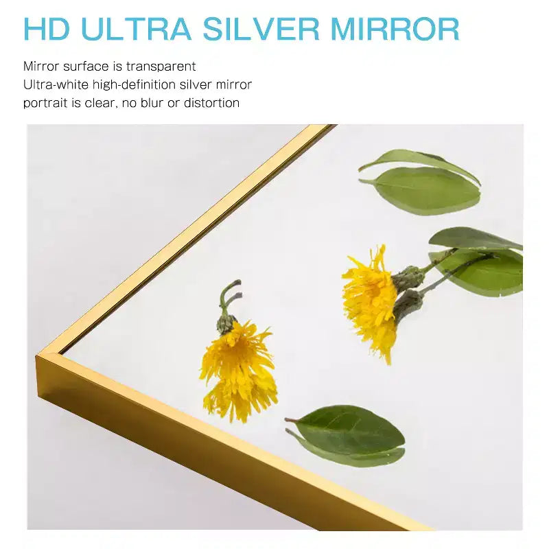 Miroir mural décoratif moderne rectangulaire en alliage d'aluminium à cadre étroit