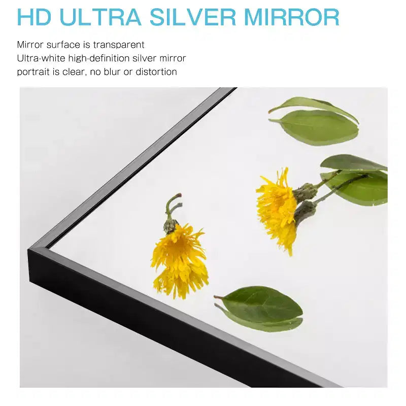 Miroir mural décoratif moderne rectangulaire en alliage d'aluminium à cadre étroit