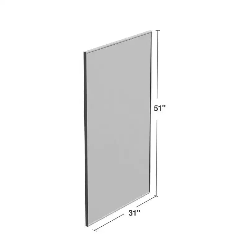 Miroir mural décoratif moderne rectangulaire en alliage d'aluminium à cadre étroit