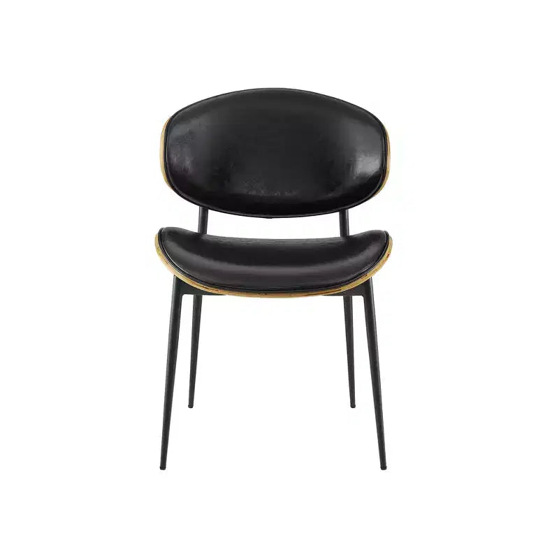 Chaise de salle à manger moderne en peuplier tapissé et en similicuir