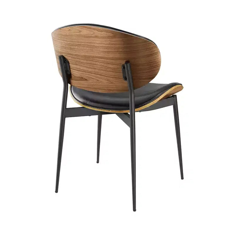 Chaise de salle à manger moderne en peuplier tapissé et en similicuir