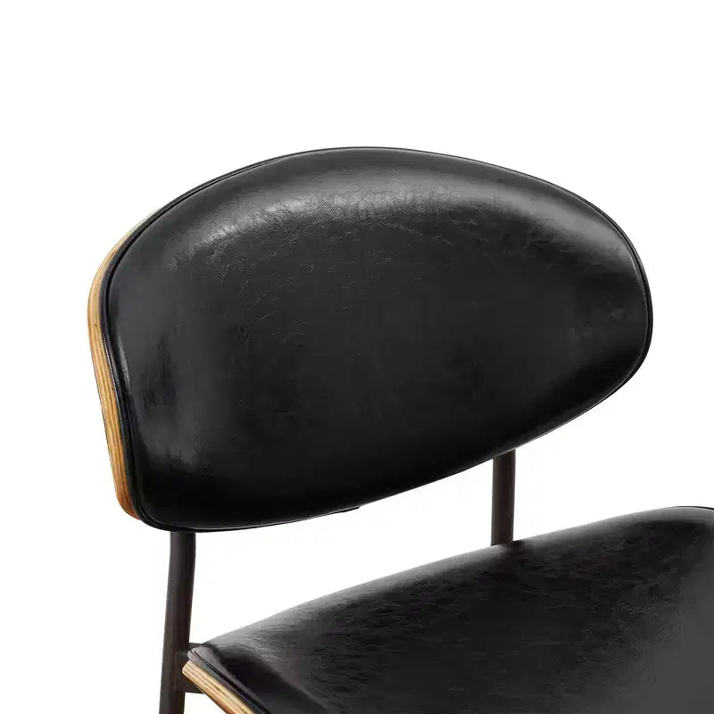 Chaise de salle à manger moderne en peuplier tapissé et en similicuir