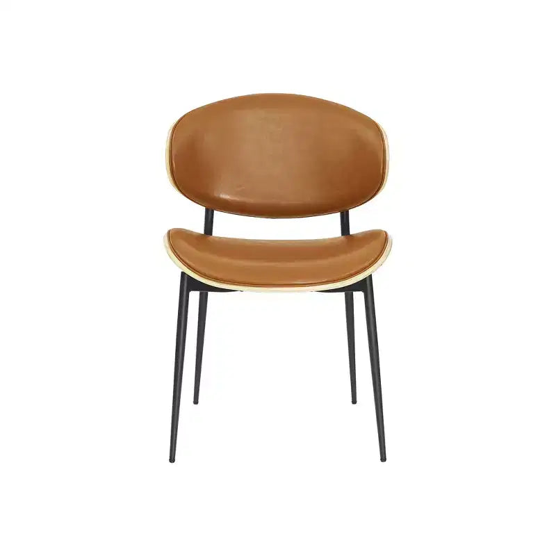 Chaise de salle à manger moderne en peuplier tapissé et en similicuir