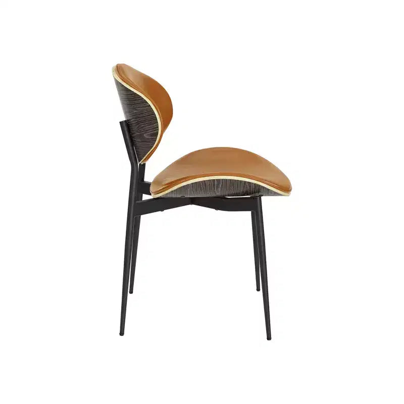 Chaise de salle à manger moderne en peuplier tapissé et en similicuir