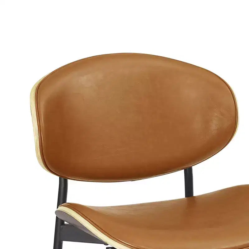 Chaise de salle à manger moderne en peuplier tapissé et en similicuir