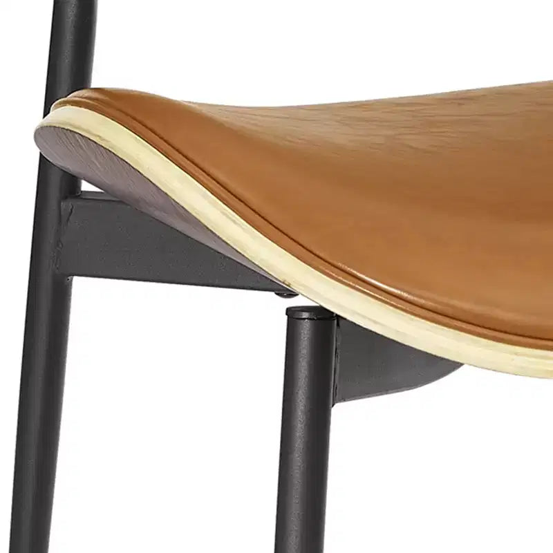 Chaise de salle à manger moderne en peuplier tapissé et en similicuir