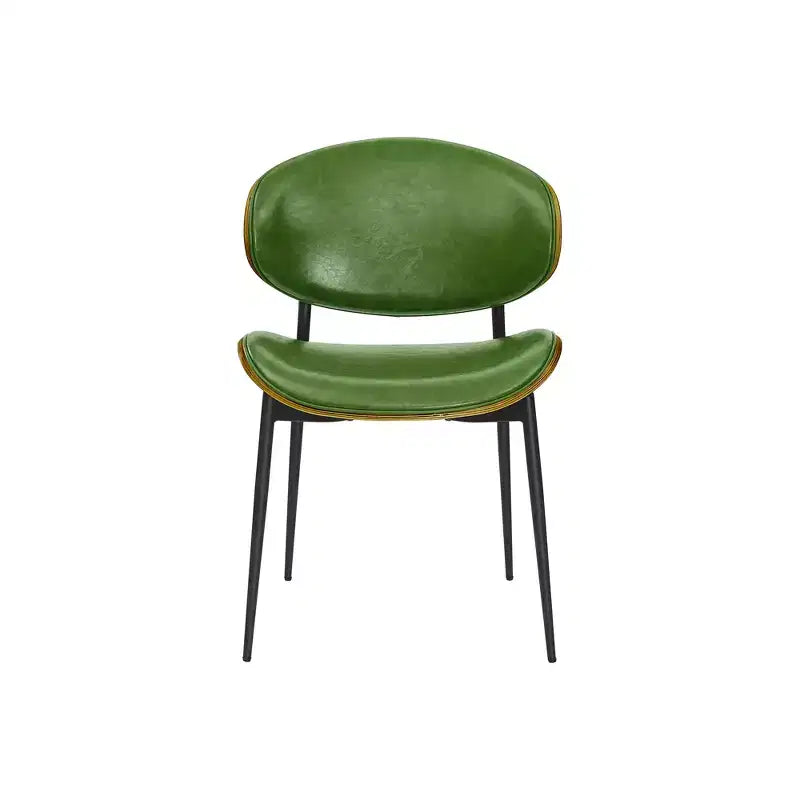Chaise de salle à manger moderne en peuplier tapissé et en similicuir