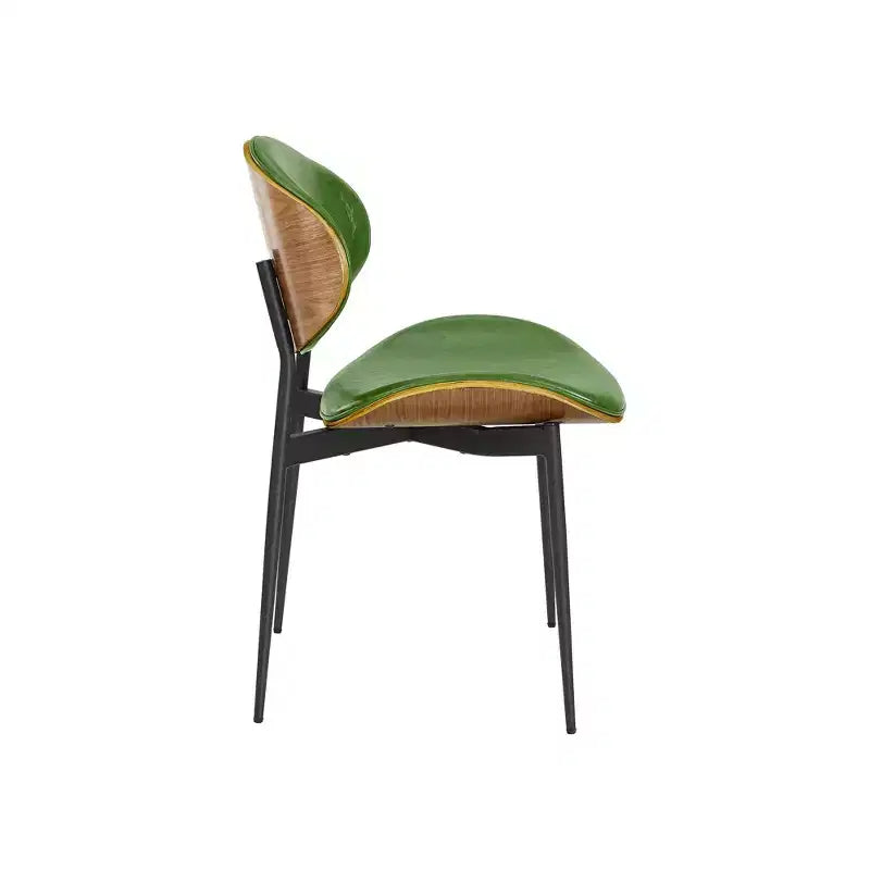 Chaise de salle à manger moderne en peuplier tapissé et en similicuir