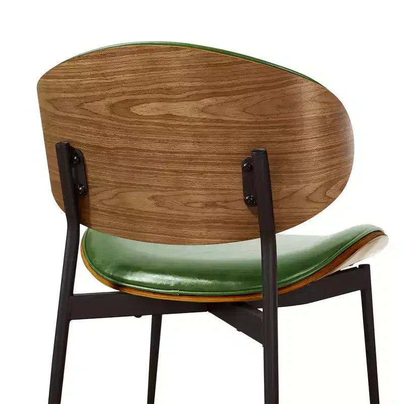 Chaise de salle à manger moderne en peuplier tapissé et en similicuir