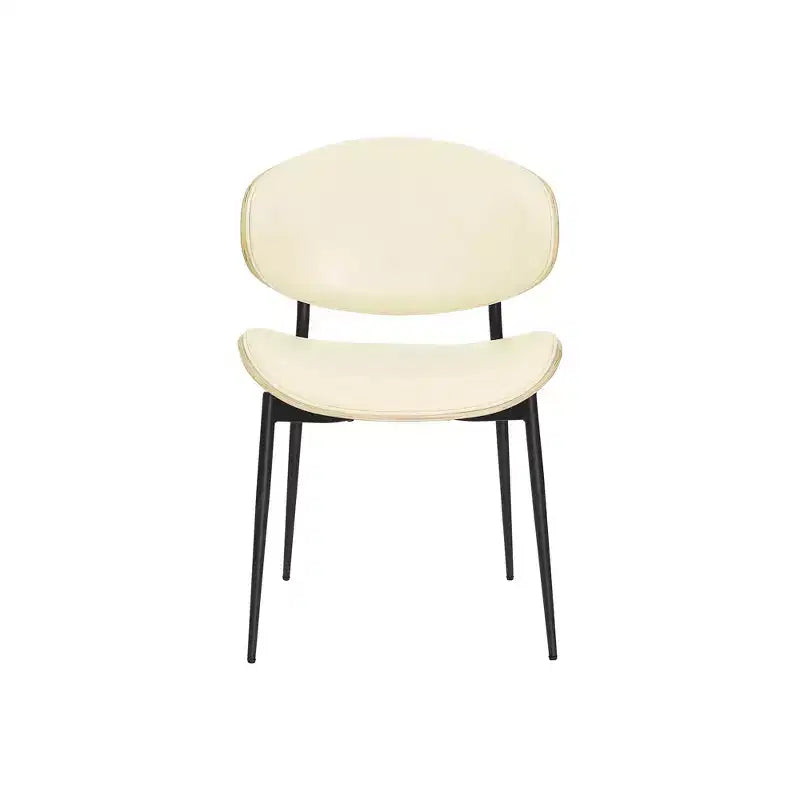 Chaise de salle à manger moderne en peuplier tapissé et en similicuir