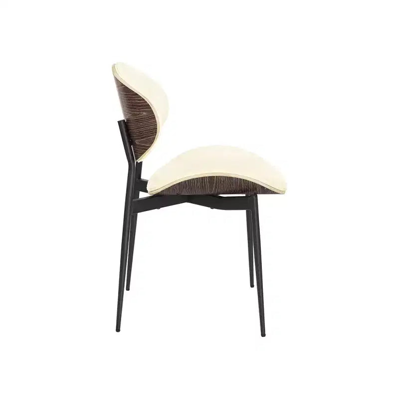 Chaise de salle à manger moderne en peuplier tapissé et en similicuir