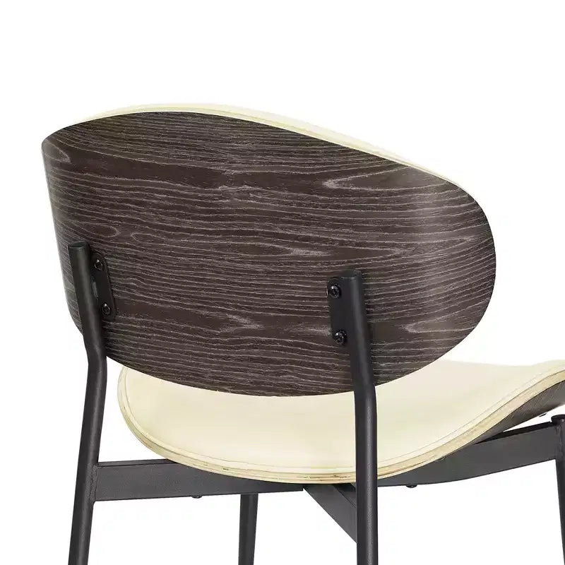 Chaise de salle à manger moderne en peuplier tapissé et en similicuir