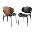 Chaise de salle à manger moderne en peuplier tapissé et en similicuir