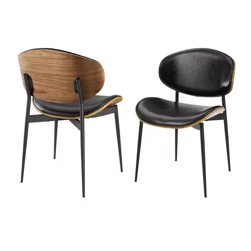 Chaise de salle à manger moderne en peuplier tapissé et en similicuir