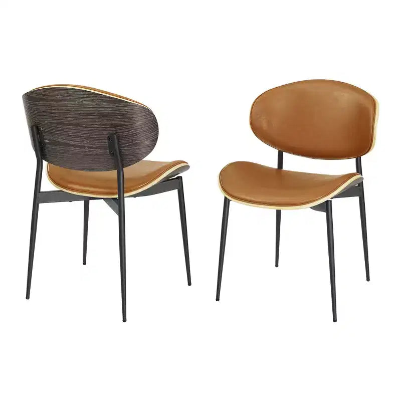 Chaise de salle à manger moderne en peuplier tapissé et en similicuir