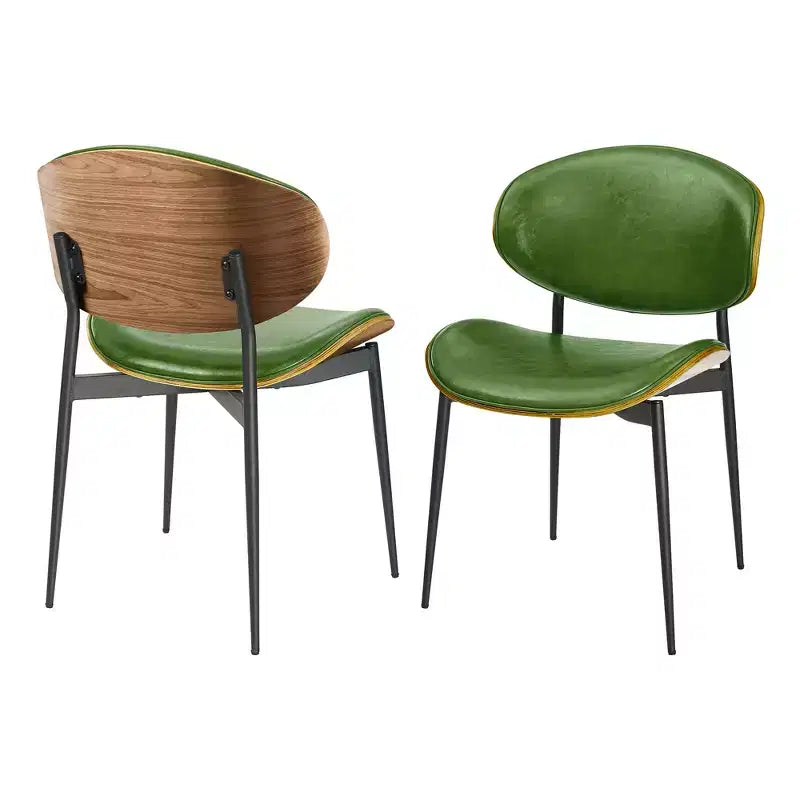 Chaise de salle à manger moderne en peuplier tapissé et en similicuir