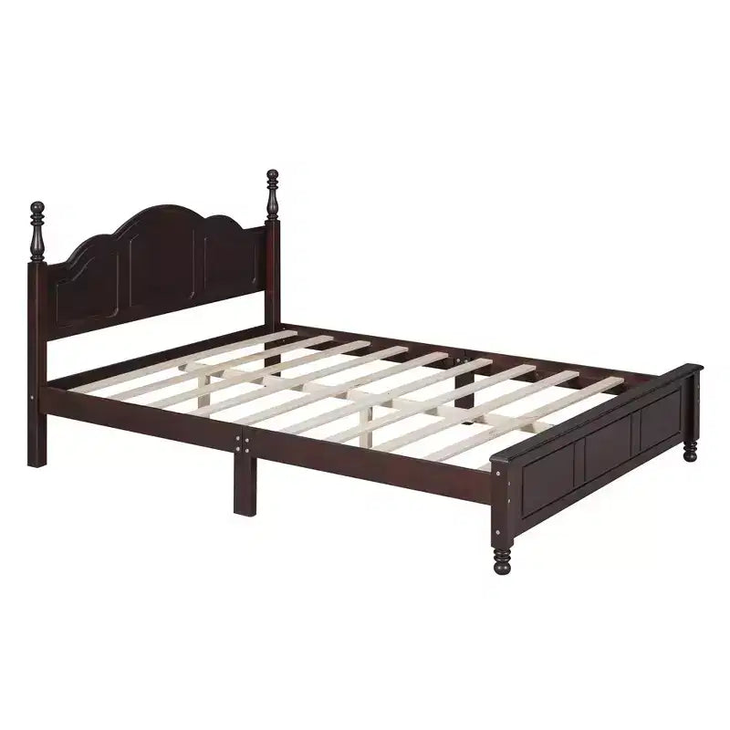 Lit plateforme en bois style rétro