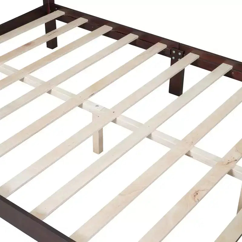 Lit plateforme en bois style rétro