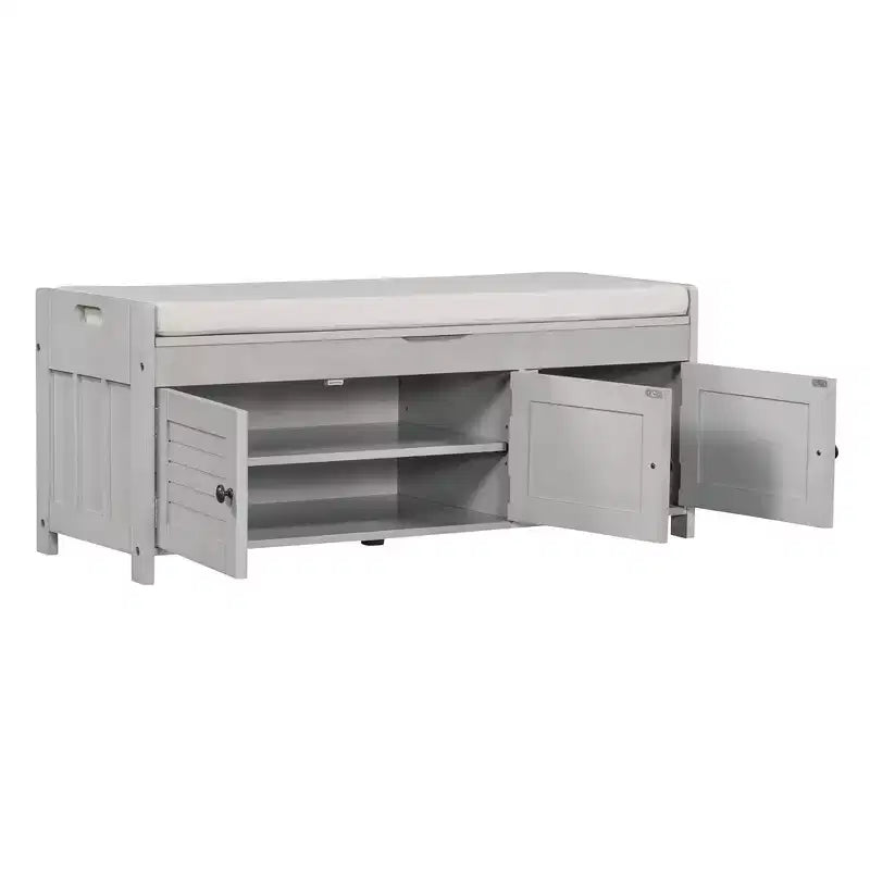 Banc de rangement et meuble à chaussures d'entrée en bois
