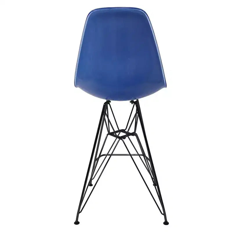 Tabouret de bar contemporain en acrylique avec base en acier noir, hauteur comptoir