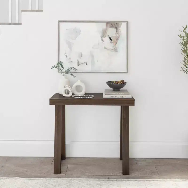 Console en bois massif, table de canapé style ferme classique