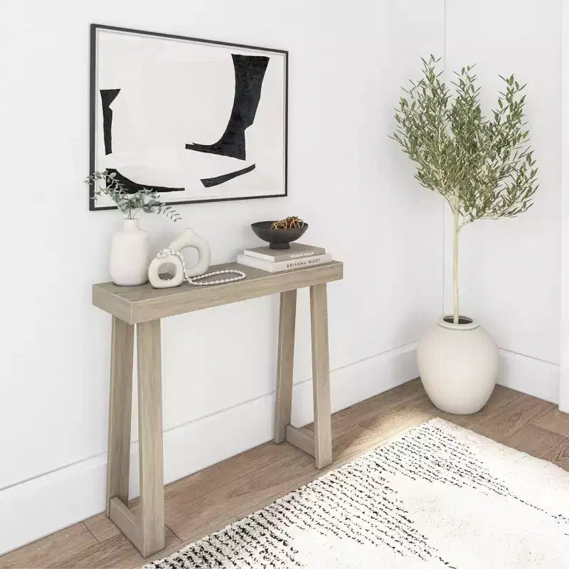 Console en bois massif, table de canapé style ferme classique