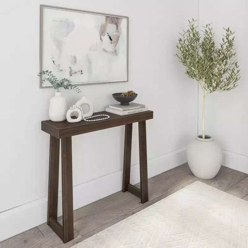 Console en bois massif, table de canapé style ferme classique