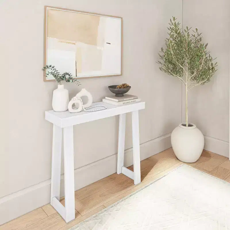 Console en bois massif, table de canapé style ferme classique