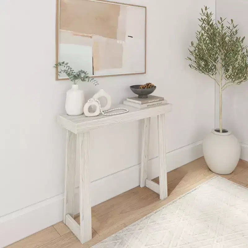 Console en bois massif, table de canapé style ferme classique