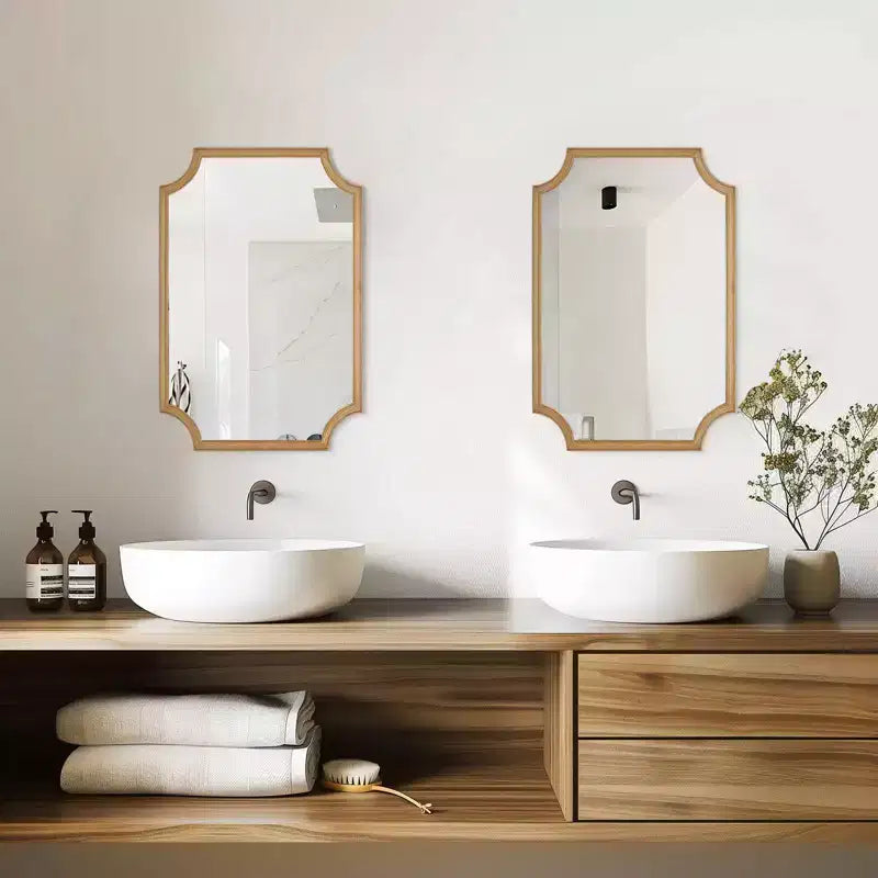 Miroir mural de ferme en bois naturel
