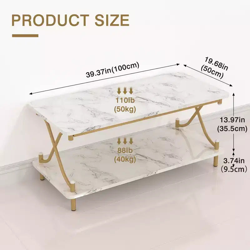 Table basse moderne en bois avec rangement et étagères ouvertes